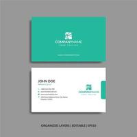 Minimalist green business card template vector