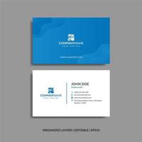 Minimalist blue business card template vector