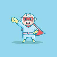 Baby boy in superhero costume Vector Illustration