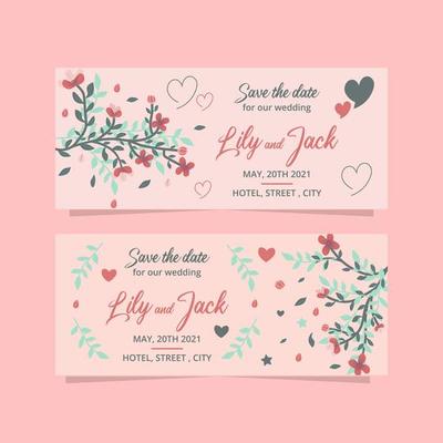Floral Wedding Banner Collection. Wedding Banner Template With Floral Design.