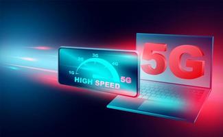 internet de alta velocidad con banner de tecnología 5g vector