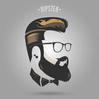 hombre hipster con bigote y gafas vector