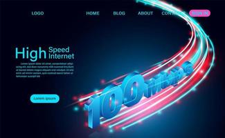 High speed internet technology landing page vector