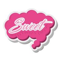 sweet cloud decoration sticker cartoon design vector