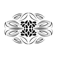 divider decorative floral scroll icon vector