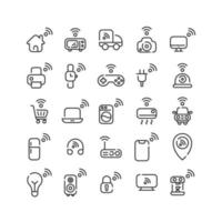 Internet of Things outline icon set. Vector and Illustration.
