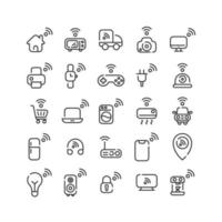 Internet of Things outline icon set. Vector and Illustration.