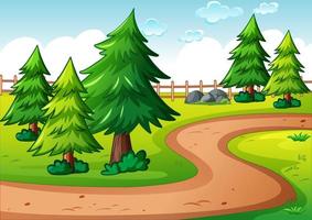 Empty park landscape scene vector