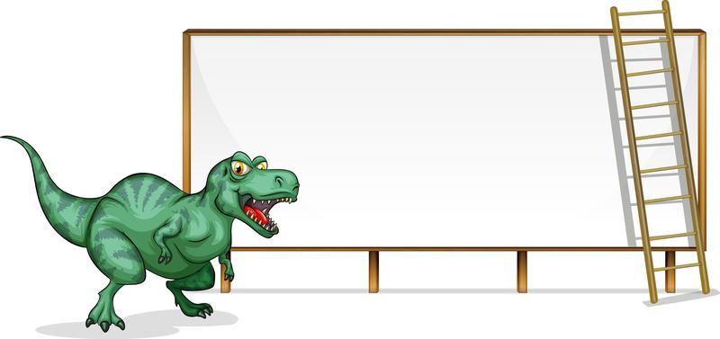 A dinosaur banner template on white background