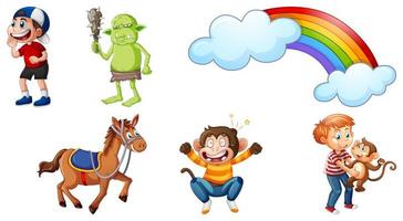 Set of different nursery rhyme character isolated on white background vector