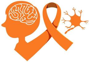 Cinta naranja conciencia de leucemia conciencia de esclerosis múltiple conciencia de desnutrición signo u objeto vector