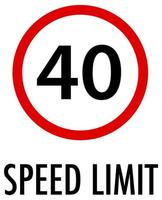 Speed limit sign on white background vector