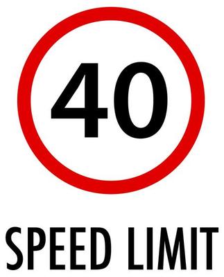 Speed limit sign on white background