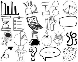 Set of item and symbol hand drawn doodle vector