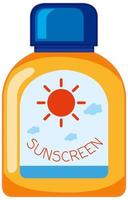 A bottle of sunscreen on white background vector