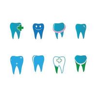 conjunto de iconos de logotipo dental vector