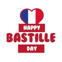 bastille day lettering hand draw style vector