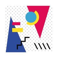 abstract poster with geometric colors and figures vector