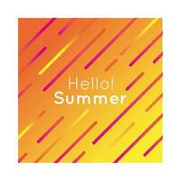 hello summer colorful banner vector