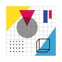 abstract poster with geometric colors and figures