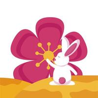 Rabbit of mid autumn festival vector design