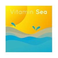 vitamin sea colorful banner with beach vector