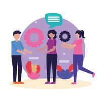 People with teamwork icon vector design