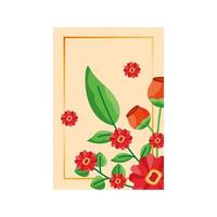 diseño de vector de tarjeta de flores aisladas