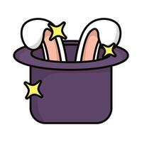 Wizard hat with rabbit ears magic icon vector