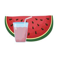 fresh watermelon with juice vector