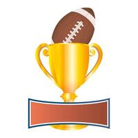 american football with trophy vector