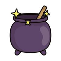 witch cauldron magic sorcery icon vector