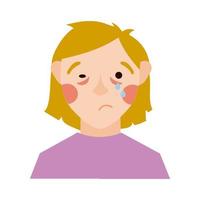 sick woman character flat style vector