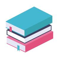 pile books flat style icon vector