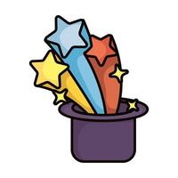 magic top hat sorcery isolated icon vector