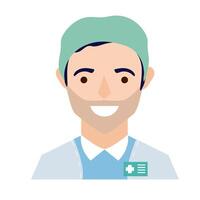 surgeon avatar character flat style icon vector