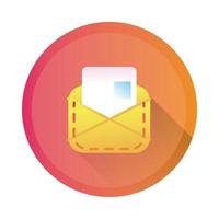 icono de estilo detallado de correo de sobre vector