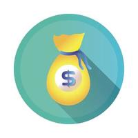 money bag detailed style icon vector