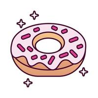 icono de estilo detallado de donut dulce vector