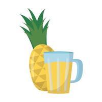 diseño de jugo de piña aislado vector