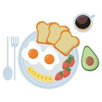 Breakfast egg and bread vector design