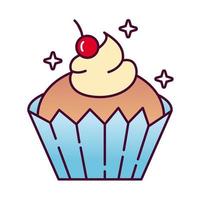 dulce cupcake delicioso icono de estilo detallado vector