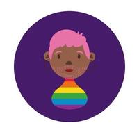 black lesbian character gay pride block style vector