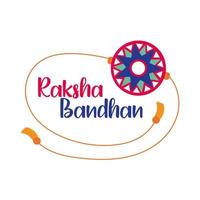 happy raksha bandhan flower wristband accessory flat style vector