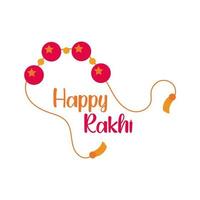 happy raksha bandhan wristband with balls flat style vector