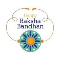 accesorio de pulsera de flor de raksha bandhan feliz estilo plano vector