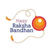 happy raksha bandhan wristband with ball flat style vector