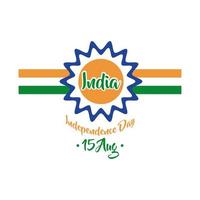india independence day celebration with lace flat style vector