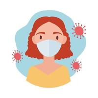woman wearing medical mask block style vector