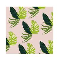 leafy plants tropical pattern background vector